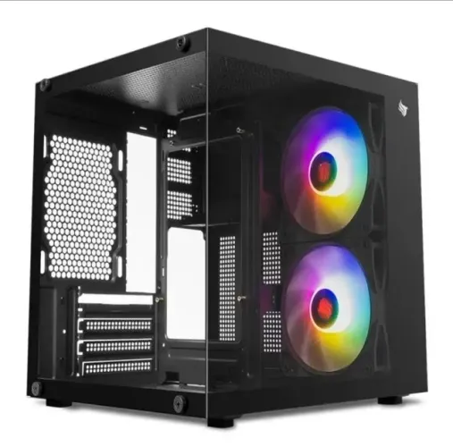 Gabinete Atom X 2 fans raibow, suporta 7 fans , novo lacrado na caixa.