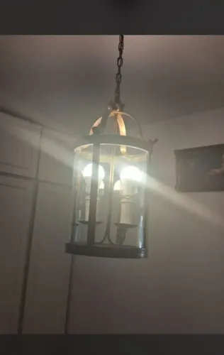 Lustre pendente cilíndrico 2 lâmpadas vidro grosso