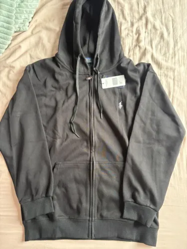 moletom ralph lauren zip up preto gg