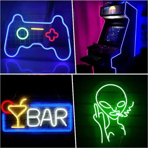 Fita LED Neon Azul com Controlador - Excelente para Decoração/Setup