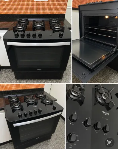 Fogão de Embutir Dako Supreme 5 Bocas - Mesa de Vidro + Tripla Chama