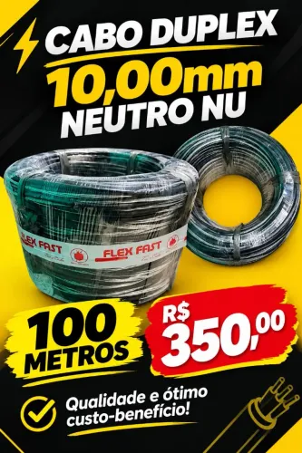 Vende-se rolo de cabo dúplex 10mm neutro nu