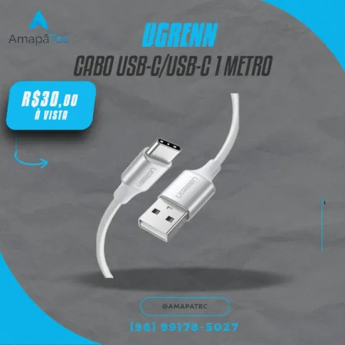 Cabo s Ugreen Usb Para Usb-c Nylon Trancçado 1m 3a
