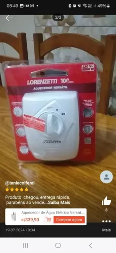 Aquecedor torneira lorenzetti