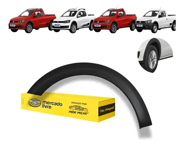Moldura Paralama Vw Saveiro G6 2013 2014 2015 2016 Le Preto