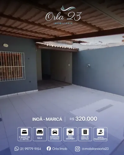 INOÃ, ORLA 23 IMOBILIÁRIA VENDE! ÓTIMA CASA EM INOÃ 