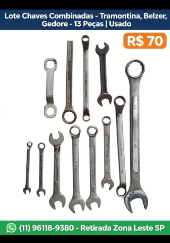 LOTE CHAVES COMBINADAS 13 PEÇAS