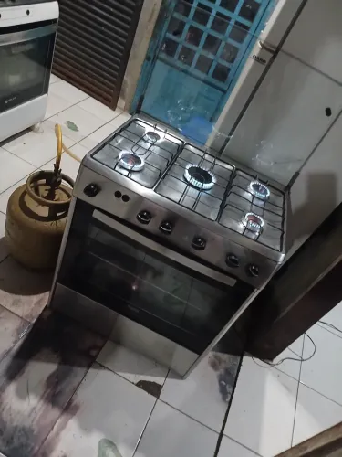 Fogão 5 bocas frete inox acendimento automático funcionando tudo entrego