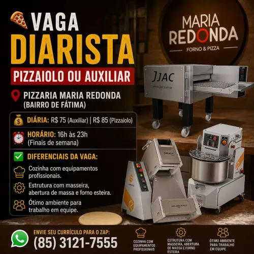 VAGA DIARISTA: PIZZAIOLO OU AUXILIAR
