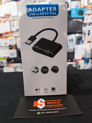 * Adaptador de USB para HDMI e VGA - Loja Store World
