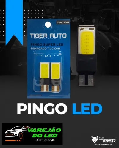 LÂMPADA PINGO SUPER LED ESMAGADA T10 6000K LUZ ESTACIONAMENTO Apartir 2 Par Entrega Grátis
