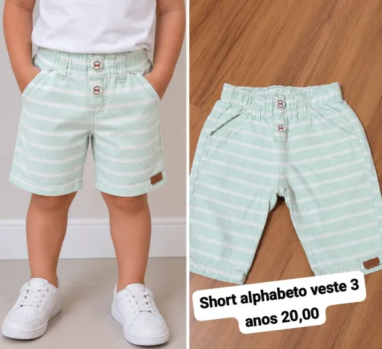 Short alphabeto veste 3 anos
