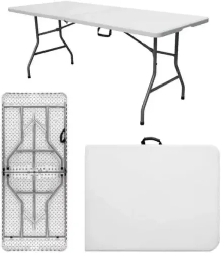 MESA DOBRÁVEL 180CM BRANCA