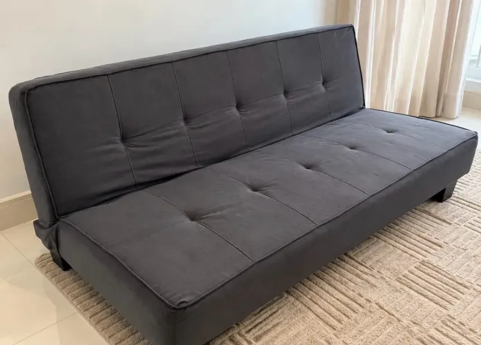 Sofá-Cama Casal 3 Lugares Cinza 1,74m - Ótimo Estado