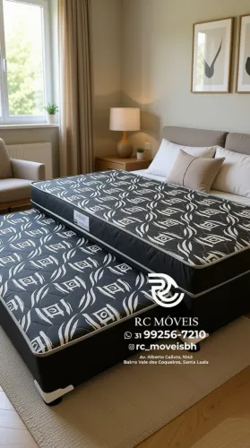 Cama Box Solteiro Bibox 88x1,88 Auxiliar D33 Floral Branco Aconchegante