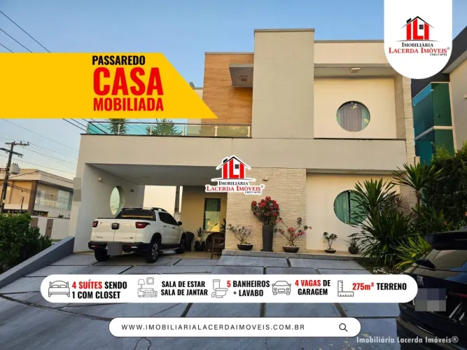 Residencial Passaredo, Casa de Esquina mobiliada com 4 suítes sendo uma com closet