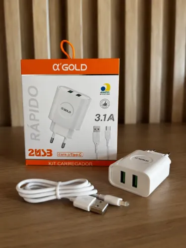Carregador Turbo 5v Usb + Cabo Tipo C