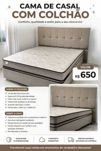 Vende-se cama de casal com colchão