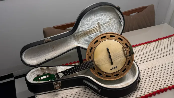 Banjo Rosine verde captação passiva com case 