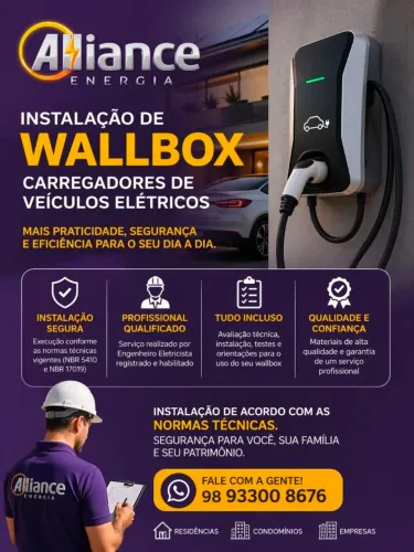 Instalação de Carregadores de veículos elétricos (Wallbox)
