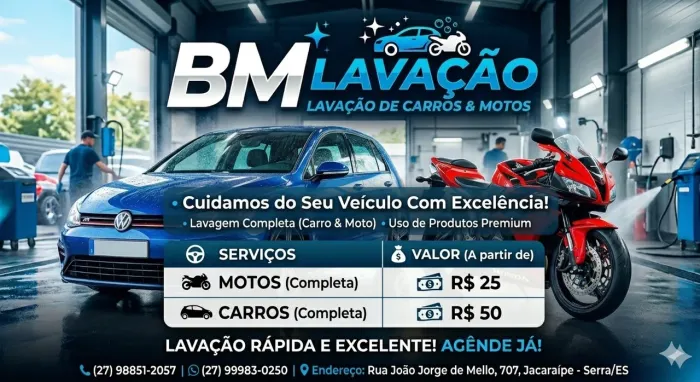 BM lavação de carros e motos