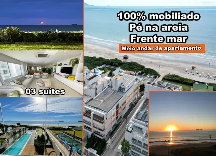 Locação anual - Frente mar, meio andar, 03 suítes e pé na areaia - Ingleses Norte