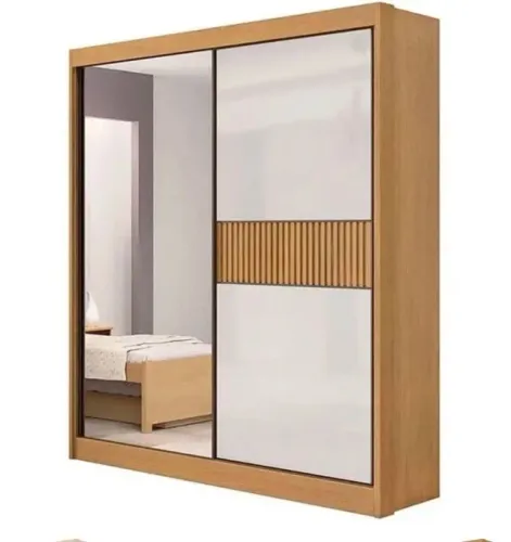 Guarda Roupa Solaris Solteiro 2 Portas com Espelho 3 Gavetas