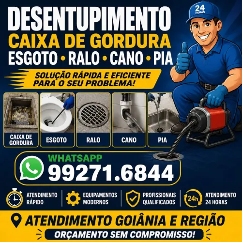 Desentupidora em Goiânia esgoto ralo