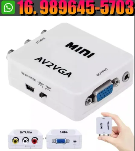 Conversor AV RCA Para VGA
