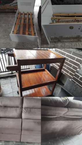 Vendo cama infantil/mesa carrinho e sofá retrátil 