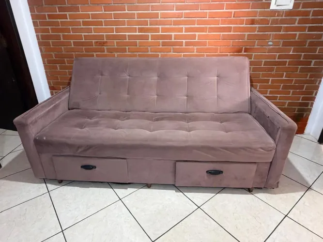 Sofá cama casal com 2 gaveta
