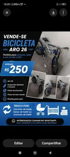 Vendo ou troco a bicicleta em peças para BB *