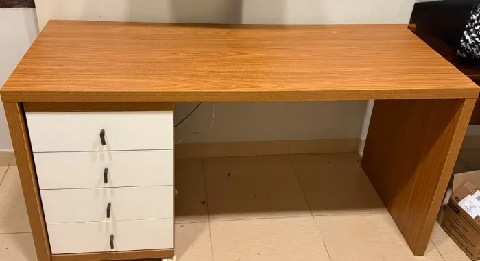 Mesa escritório de madeira + gaveteiro - tok stok