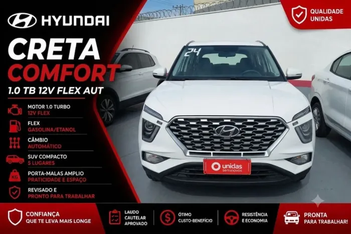 Hyundai Creta Comfort Plus 1.0 TB 12V Flex Aut. 2024