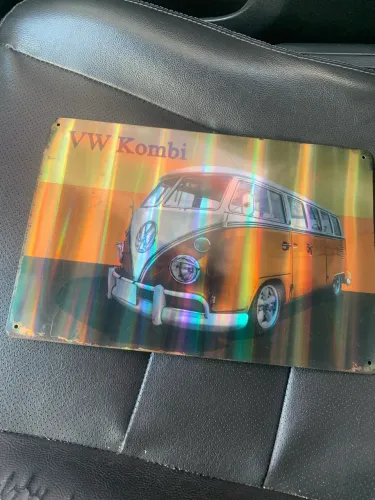Placa de metal decorativa VW KOMBI. 