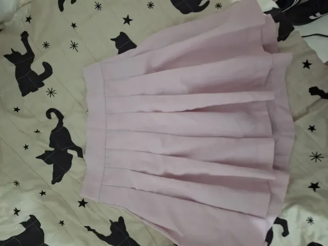 Saia plissada rosa tamanho 34