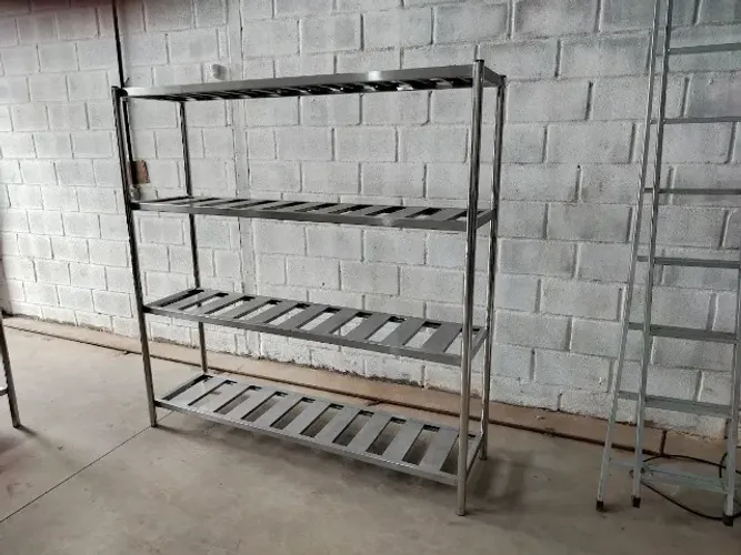 Estante Inox 1,80m Armazenagem Comercial Reforçada
