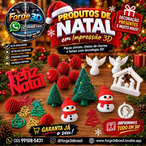 Enfeites de Natal em 3D