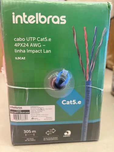 intelbras cabo UTP Cat5.e 4PX24 AWG - linha Impact Lan IL5CAZ