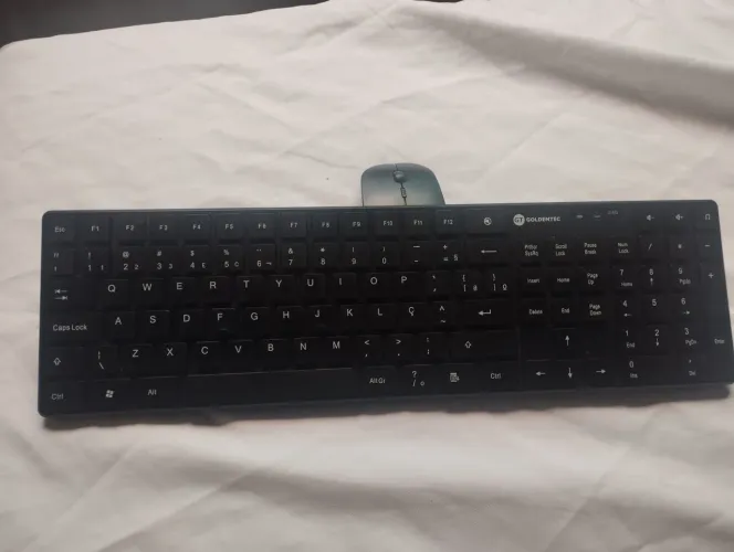 Teclado e mouse sem fio Goldentec funcionando