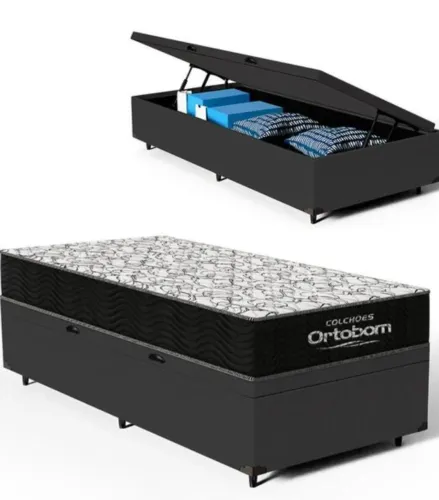 Cama box bau solteiro ortobom