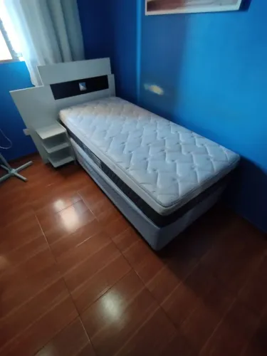 Cama box solteiro com cabeceira