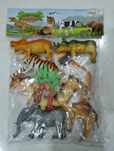 Kit Animais Selvagens Safari de Plástico Brinquedos Colecionáveis 10 Peças - Toys & Toys