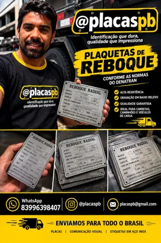 Plaqueta reboque / carrocinha