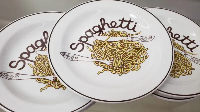 Conjunto de 6 pratos Porcelana de spaghetti
