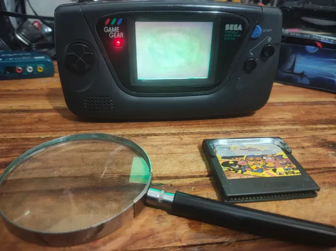 game gear sega com defeito na tela fica branco