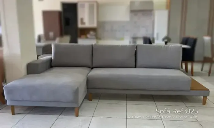 Sofá com Chaise 825  2,90 m  Linho  Produto Novo! Pronta Entrega!