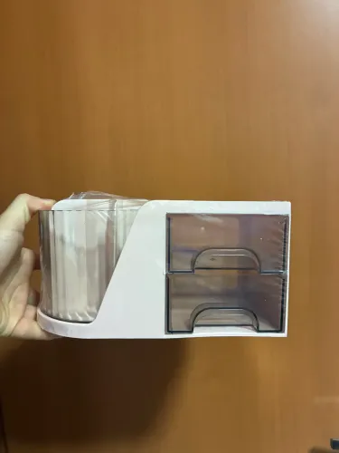 Organizador de Mesa Multiuso com 2 Gavetas e Porta-Canetas