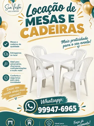 Aluguel mesas e cadeiras