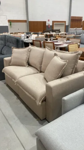 SOFÁ RETRATIL CAIXA ZERO LINHO BEGE 1,90 OUTLET